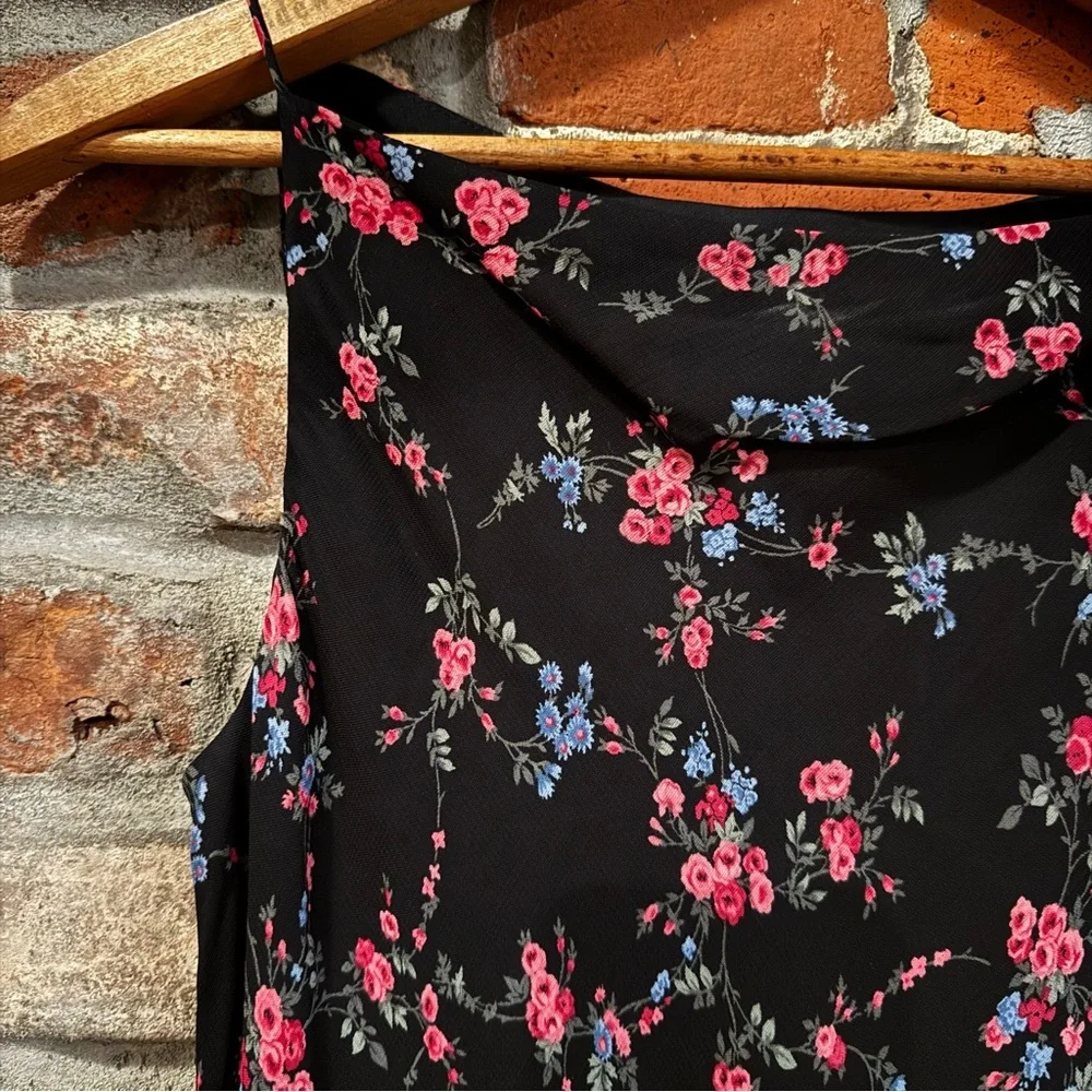 1999 y2k Ralph Lauren Floral Black Midi dress - Picture 5 of 8